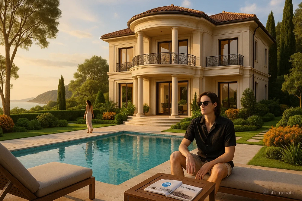 تصویری از یک ویلای لوکس در کنار ساحل یا در یک شهرک جنگلی در شمال ایران